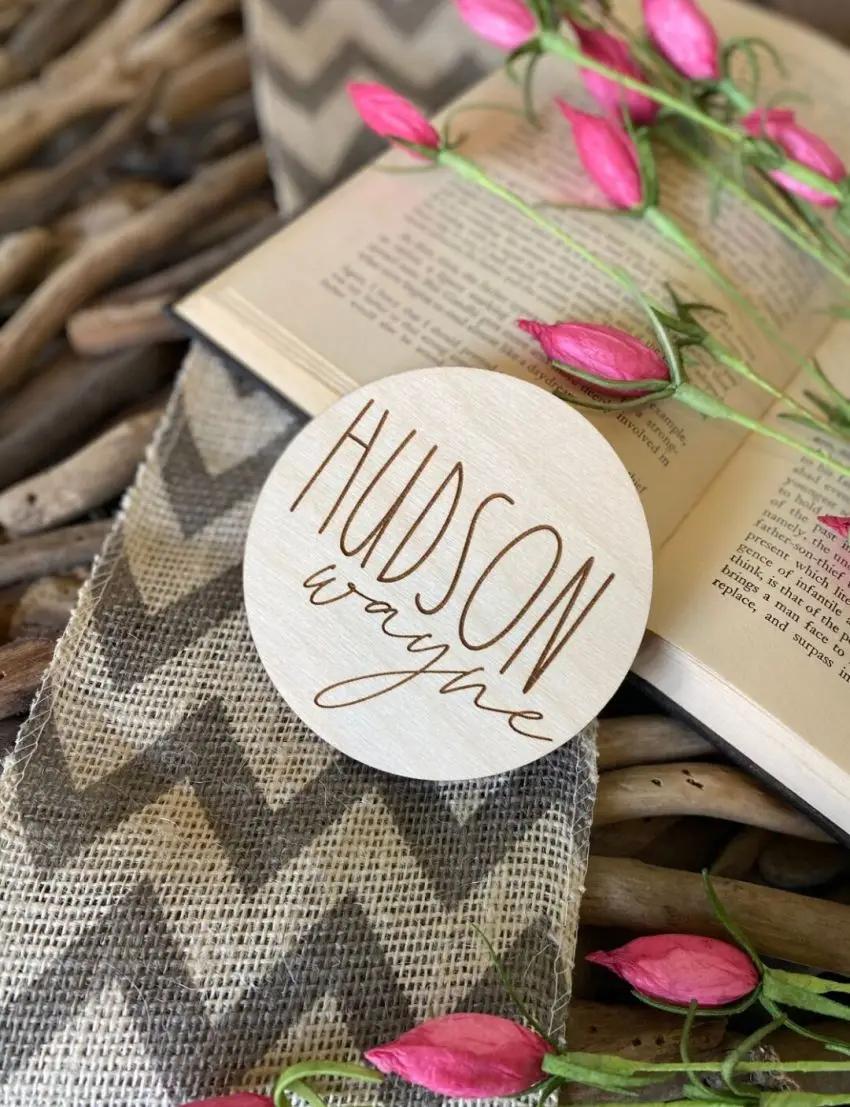 

Personalized Wood Baby Name Sign Newborn Announcement Photo Prop Baby Name Reveal Nursery Sign