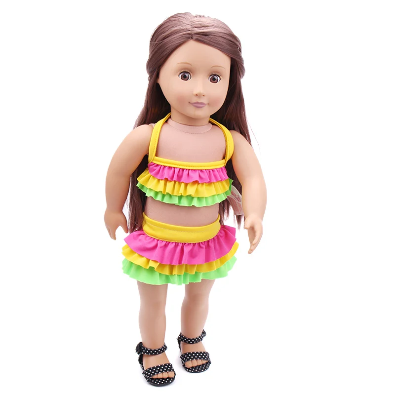 Кукла американская 18 дюймов купальный костюм для девочек с лямками купальники