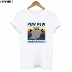 Женская футболка с принтом Pew Madafakas, забавная Футболка с принтом черного кота с пистолетом, топы на Хэллоуин с коротким рукавом, женская футболка