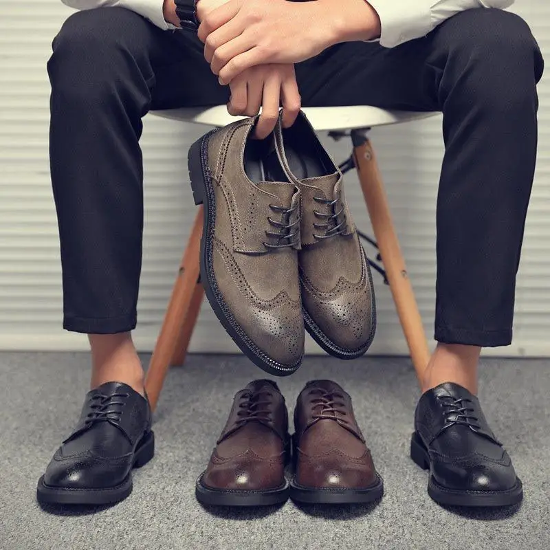 

Men's Casual Shoes Fashion Men's Leather Shoes Spring and Sherlock Business Men's Shoes Men's Wedding Youth Men's Leather Shoes