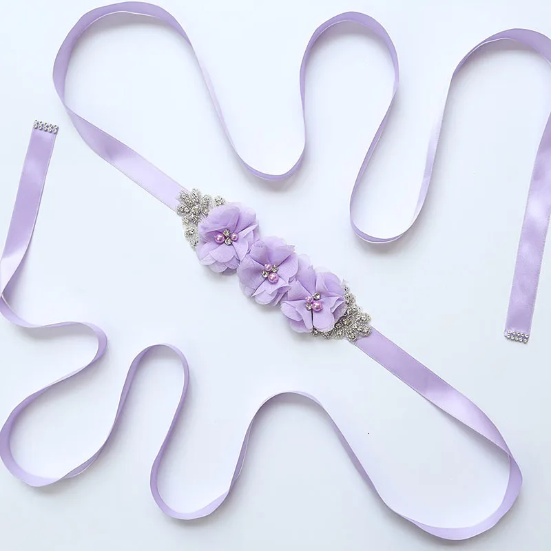 Шифоновый цветочный свадебный пояс женский пояс с лентами свадебный пояс, лента для свадебного платья Аксессуары Пояс