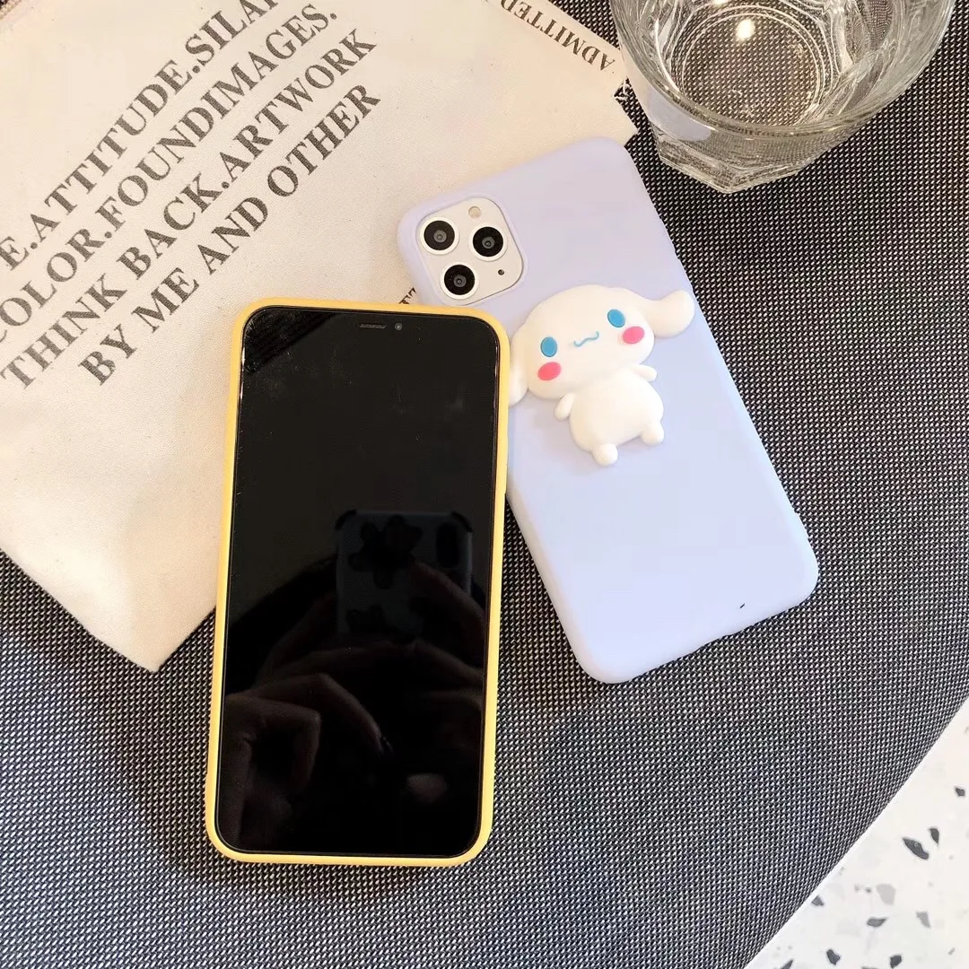 Милый мультяшный детский силиконовый 3D чехол Cinnamoroll для телефона iPhone 6 6s 7 8 Plus 11 Pro X