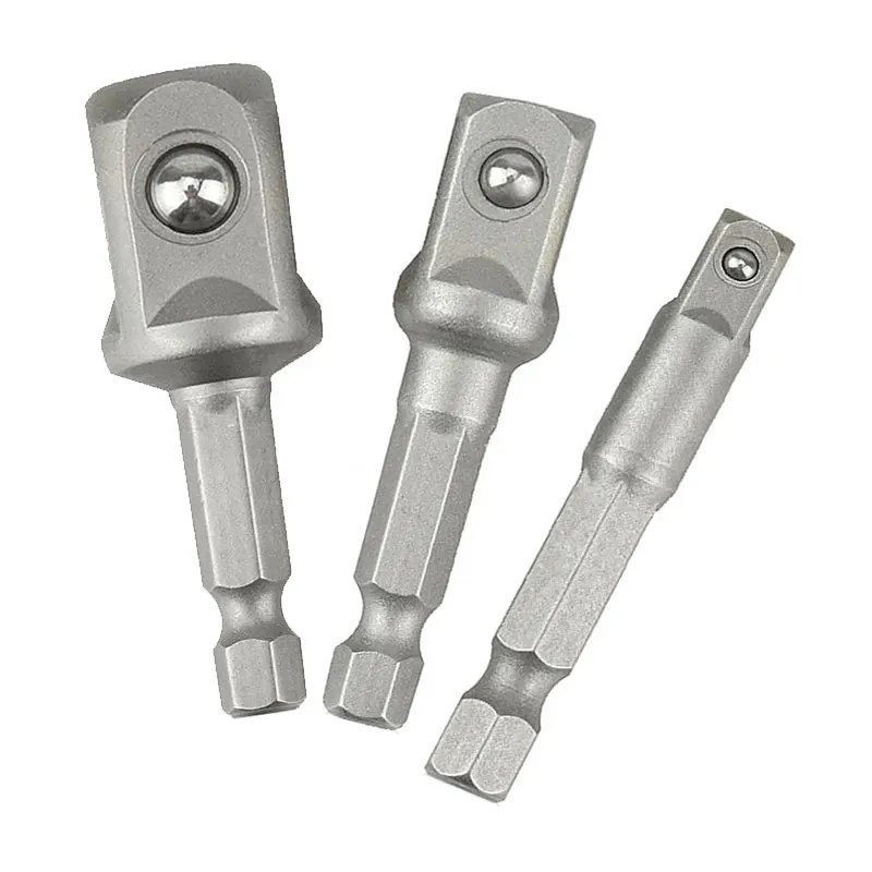 

3PCs/set 1/4 3/8 1/2Hex Power Drill Bit Driver Socket Bits Set Adapter Wrench Sleeve Extension Bar For Electric Screwdriver Bits