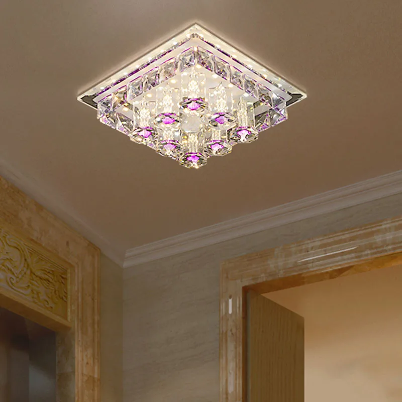 Современные Круглые Хрустальные потолочные светильники освещение для прихожей