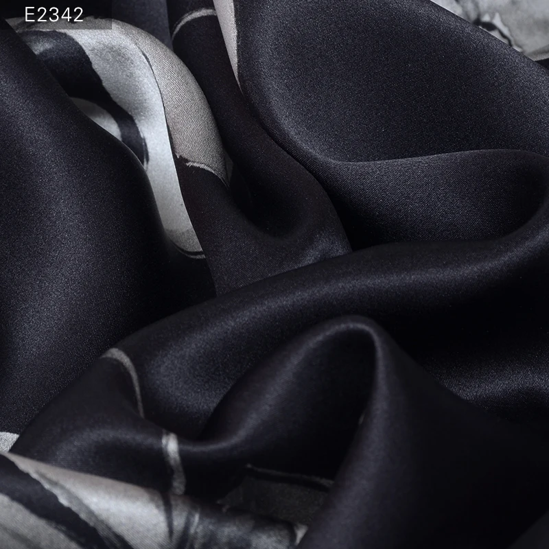 HYSK Тюль шелковая атласная ткань на заказ Королевский цветочный цифровой принт