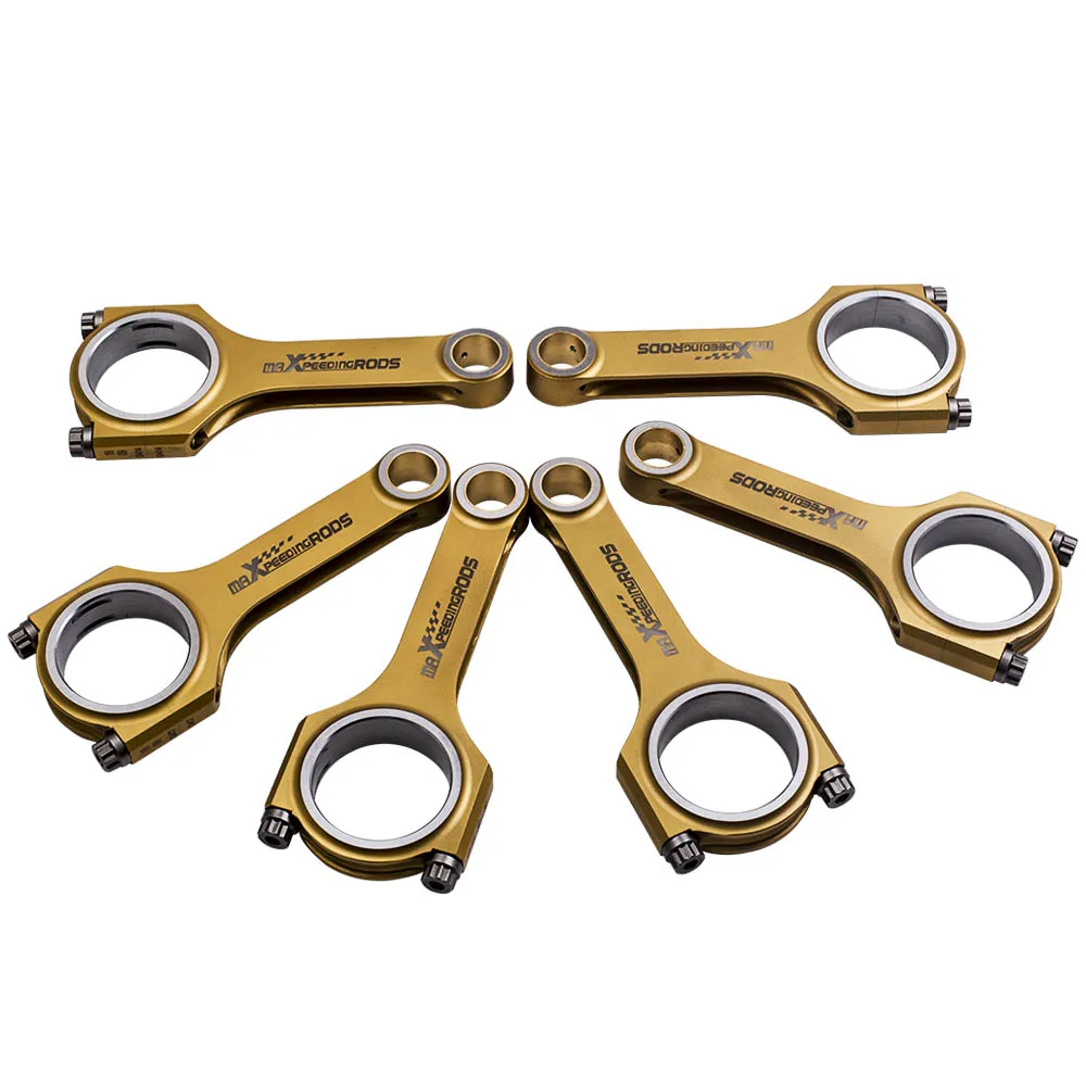 

6x Titanizing Connecting Rods For Audi VW VR6 Golf Corrado 2.8 2.9 for VW Golf MK III 1998-1999 Estate 2.9 VR6 164mm 800+HP