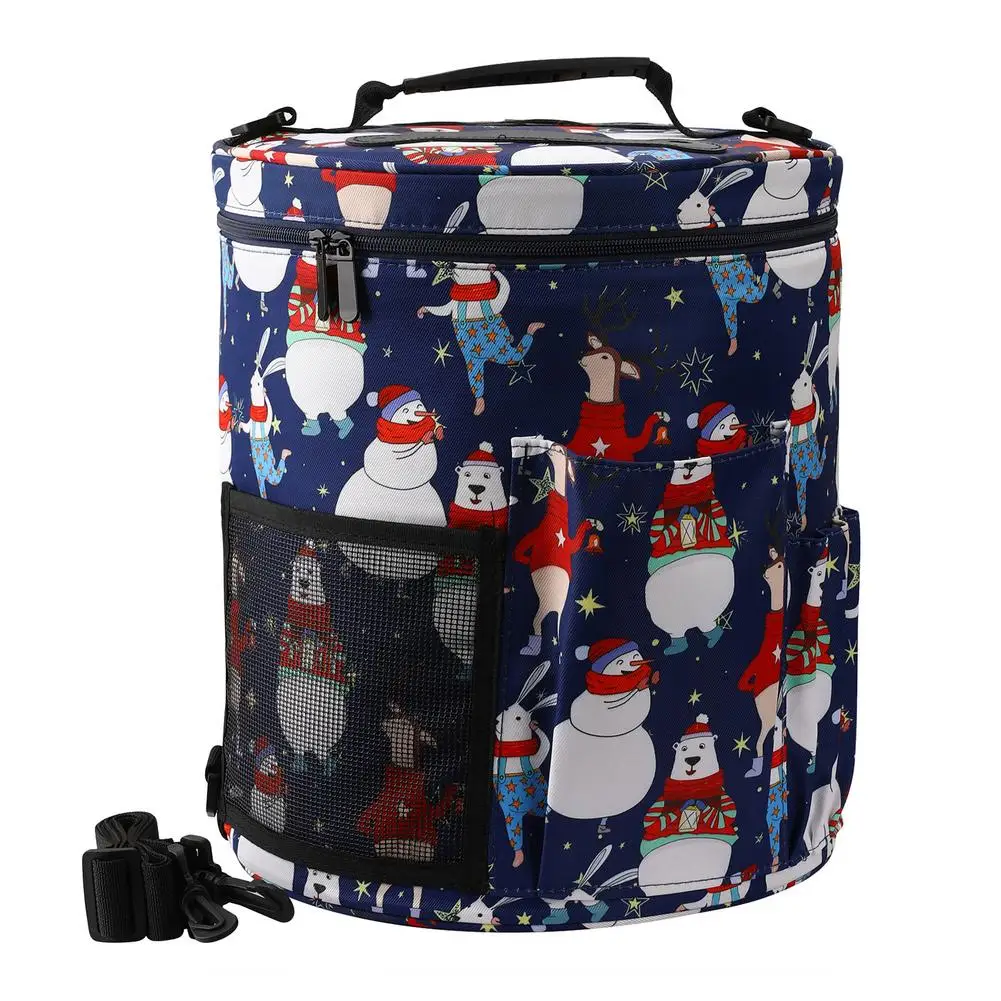 

Yarn Storage Bag Knitting Bag Travel Knitting Storage Tote Organizer For Wool Yarn Crochet Needles Accessories Storage Round P