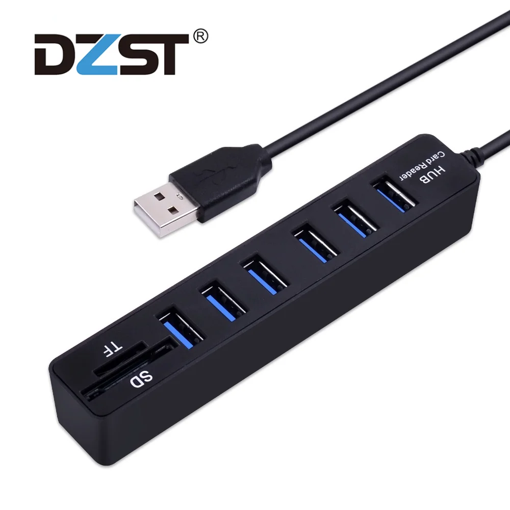 

Usb-хаб комбо 6 портов 2,0 Micro Card Reader SD/TF высокоскоростной Мульти USB сплиттер концентратор комбо все в одном для ПК Компьютерные аксессуары