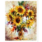 Картина Подсолнух, красочная фотография сделай сам, Акриловая картина, современное настенное искусство, ручная роспись для домашнего декора