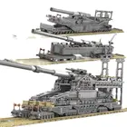 3846 шт. немецкий Густав тяжелая артиллерия Военный танк 10005 конструктор Модель Дора поезда пистолет военные кирпичи игрушки детские подарки