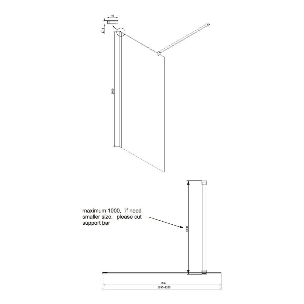 Душевой уголок Ambassador Waik-in 120 | Строительство и ремонт