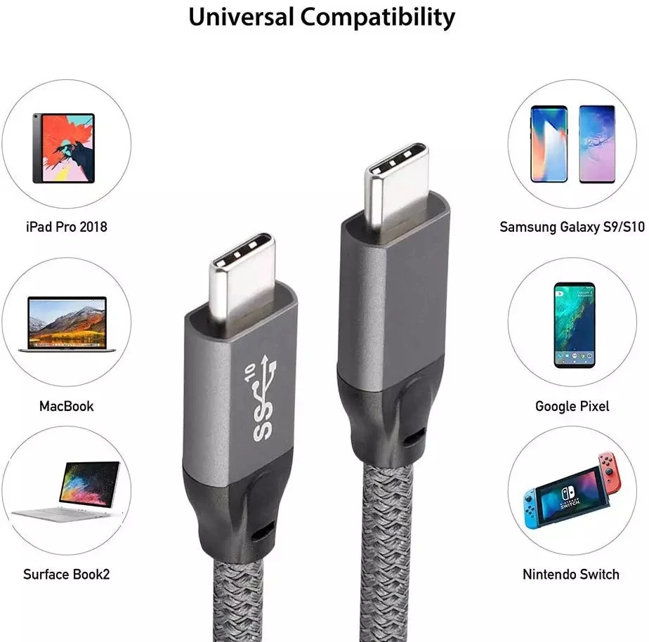 Кабель USB Thunderbolt 3 PD 2 см-Type CM 100 Вт 5 А/20 в быстрая зарядка 4K с чипом E-mark 10 Гбит/с