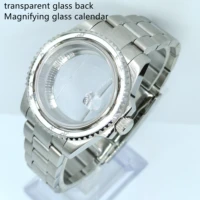 40mm new watch case stainless steel sapphire glass fit nh35 nh36 automatic movement