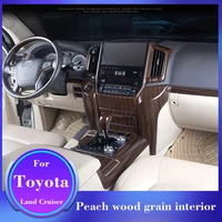 for 2016 2020toyota land cruiser refit peach wood interior grain central control panel armrest box window lift button decoration