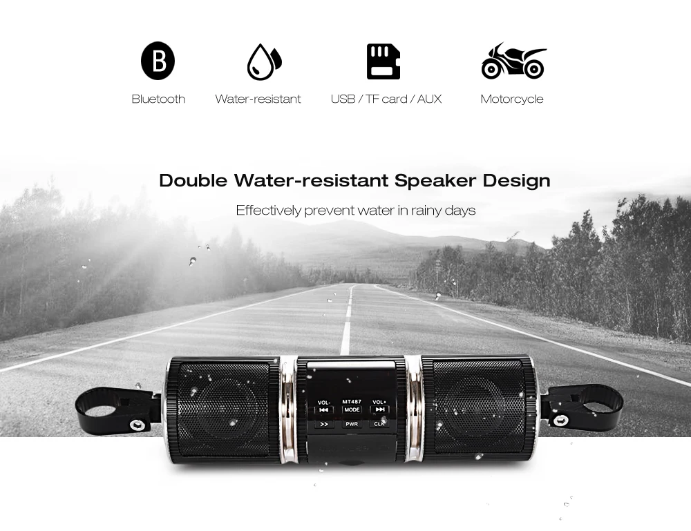 MT487 12V черный белый мотоцикл MP3 музыкальный плеер Bluetooth стерео динамик fm радио с