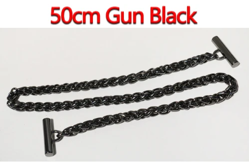 50cm Gun Black DIY 6 мм золото, серебро, пистолет черный, покрытие бронзового металла замена цепи плечевые ремни для маленькой сумки ручка с OT застежками - Цвет: 50cm Gun Black