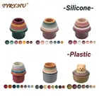 7 шт. силиконовые слоги чашечки детские строительные блоки игрушка без бисфенола А песочные часы пластиковые слоги чашечки s детские развивающие игрушки