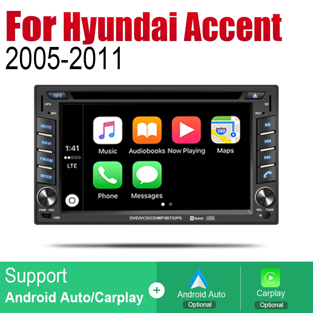 Автомагнитола 2 Din на Android для Hyundai Accent 2005 2006 2007 2008 2009 2010 2011 мультимедийный плеер с GPS