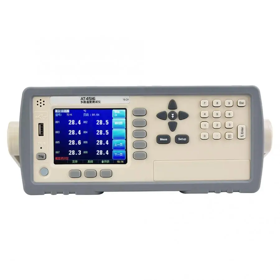 Тестер температуры AT4516 с ЖК-дисплеем USB-порт многоканальный тестер измерение