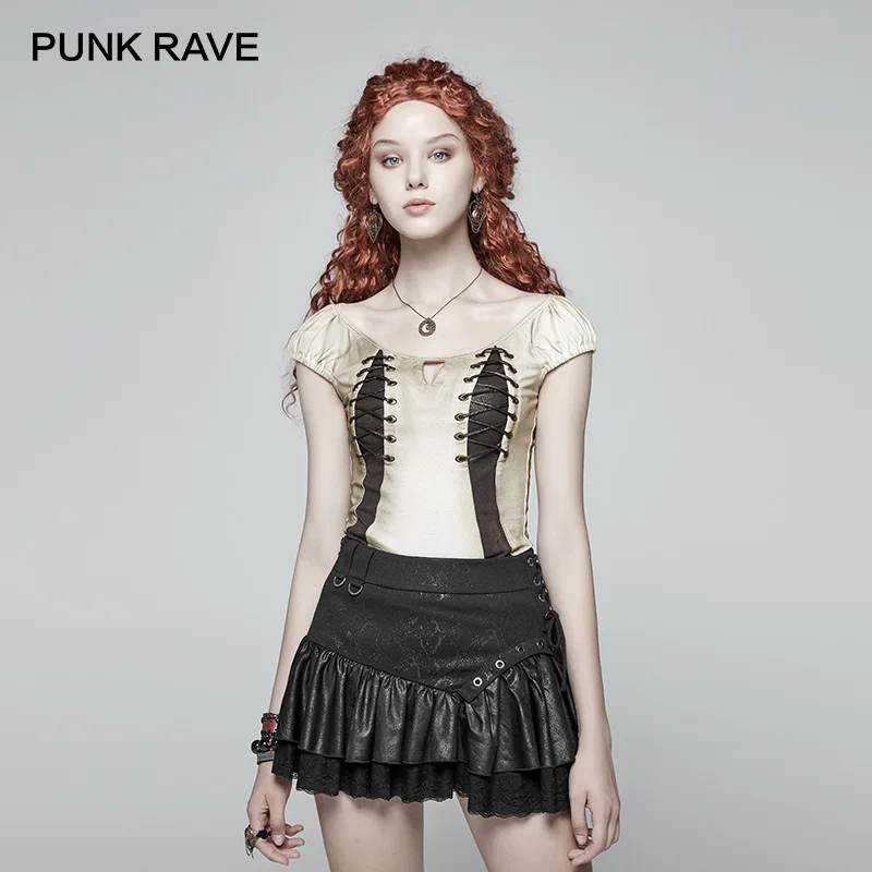 Новинка Стильная белая футболка в стиле панк стимпанк готический стиль хлопок