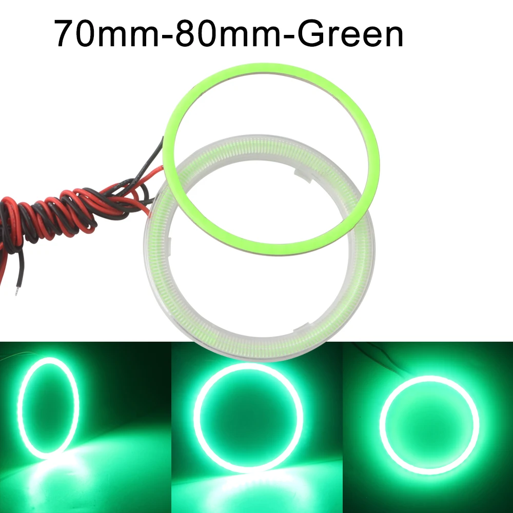 2 шт./компл. 12V COB Ангельские глазки Led Halo Кольца 60 мм 70 80 90 95 100 110 120 белого и синего