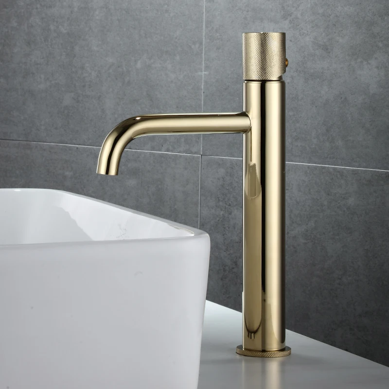 Matt Black Brass Wash Basin Faucet Deck Mounted Water Mixer Tap Knurling Design Waterfall Bathroom Vessel Sink | Обустройство дома