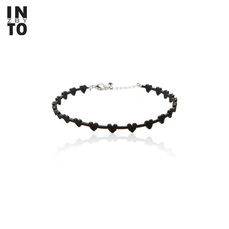 Женское кожаное ожерелье Into классическое черное колье-чокер в форме сердца