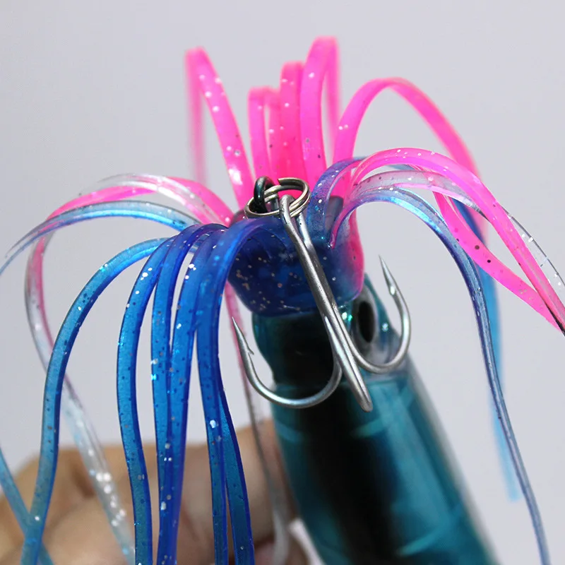 1pcs Hard Fishing Lure Fish Bait 22cm/41g 6 Color Squid High Carbon Steel Hook Octopus Crank For Artificial Tuna Sea Allure Tool |