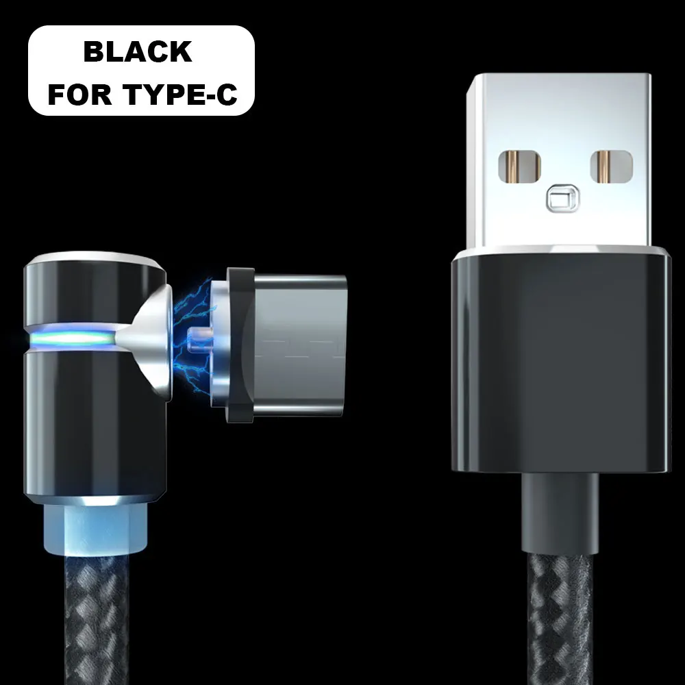 Black for Type C Vanniso 2 м 2.4A Быстрый Магнитный кабель для iPhone XS X XR 7 Micro USB быстрое зарядное устройство Тип C Магнитный шнур телефонный кабель для samsung A50 - Цвет: Black for Type C
