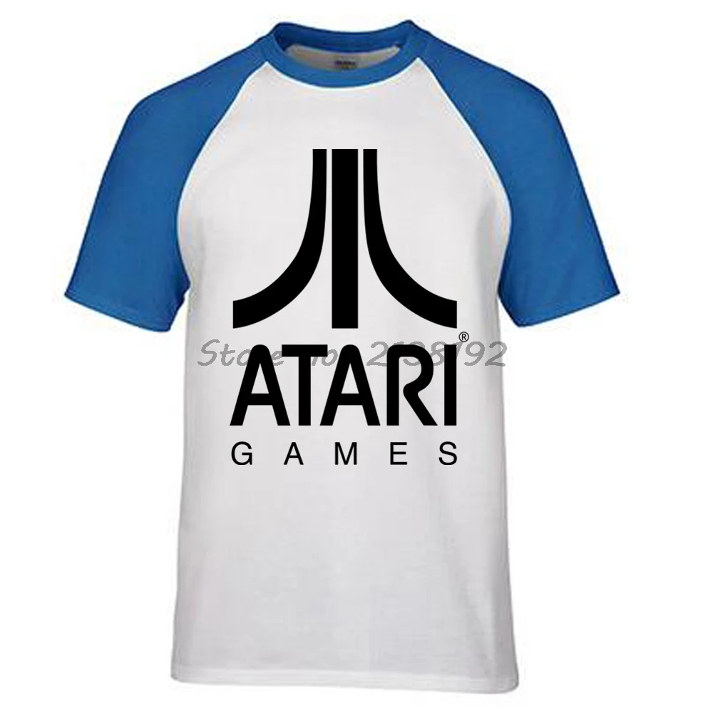 WHITEBLUE ATARI мужская футболка мужская Футболка с рукавами реглан брендовая летняя модная мужские топы футболки подарок - Color: WHITEBLUE
