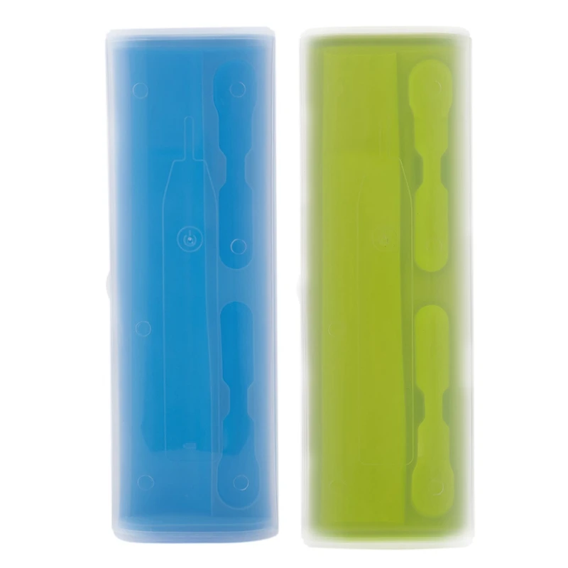 

2 Pcs Portable Electric Toothbrush Holder Case Box Travel Camping For Oral-B, Blue & Green