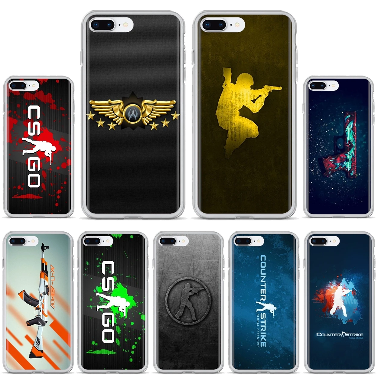 

For iPhone iPod Touch 11 12 Pro 4 4S 5 5S SE 5C 6 6S 7 8 X XR XS Plus Max 2020 Soft Cases Cover counter strike CS GO guns