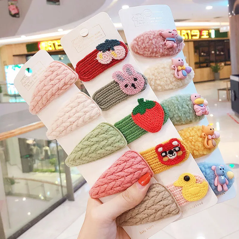 Милые заколки для девочек мультяшные животные фрукты 5 см детские волос