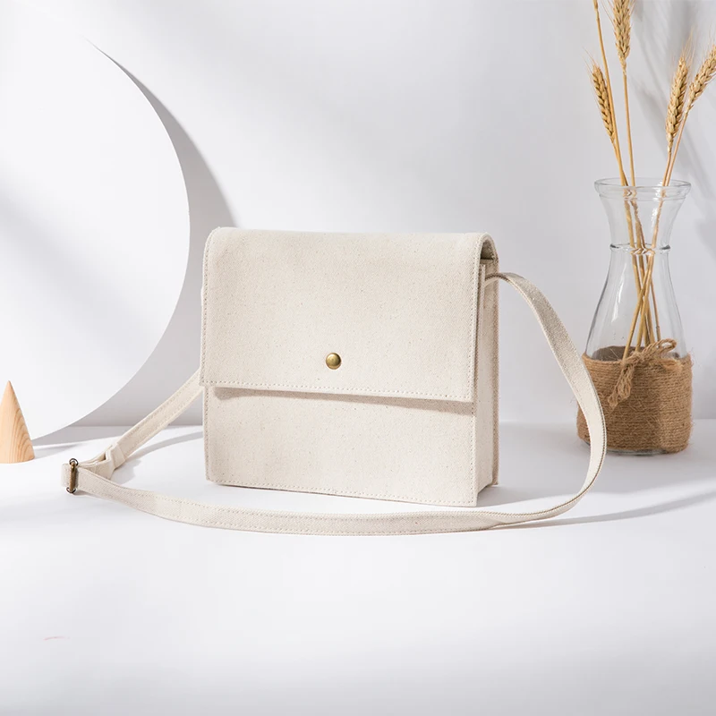 Холщовая женская сумка новая текстурированная нишевая квадратная в западном