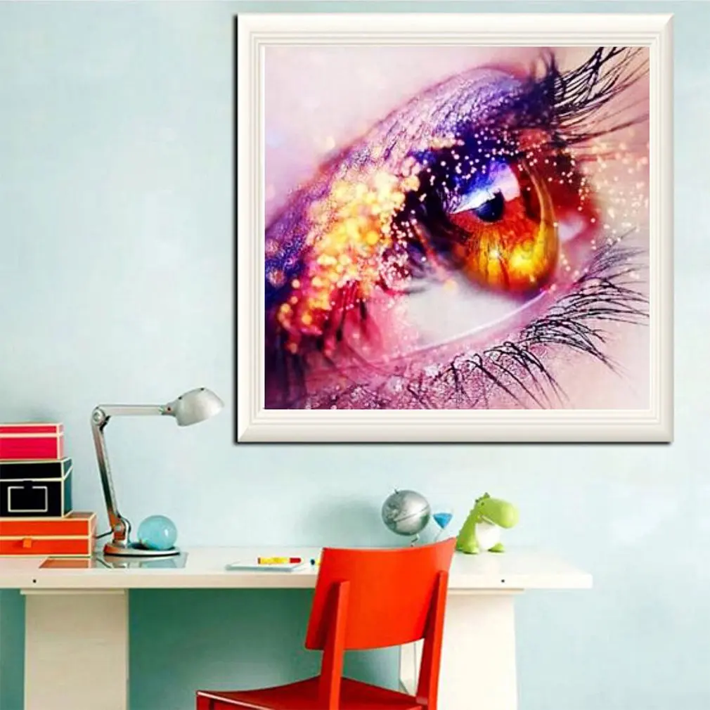 5D DIY Алмазная картина полностью квадратная круглая дрель Цветные глаза вышивка