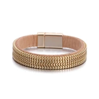 ornapeadia simple bracelet for women metal two color chain magnetic buckle fashion trend bracelet wholesale luxury jewelry