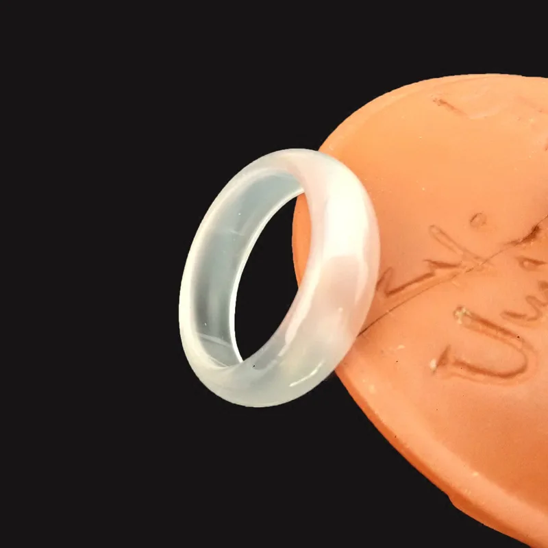 Натуральное агатовое кольцо ледяное нефрит мужское и женское модное сердце