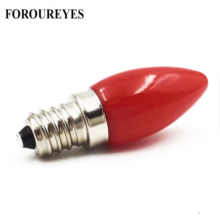 10pcs E12 LED candle bulb 110V 220V 1.5W Red Glass Cover Red lighting Bulb Buddha lotus God lamp 4LEDS SMD2835 LED light