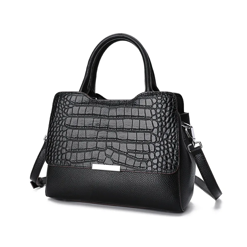

2021 New Leather Handbags Casual All-match Handbag Crocodile Pattern Large Capacity One-shoulder Messenger Bag Luxury Bags