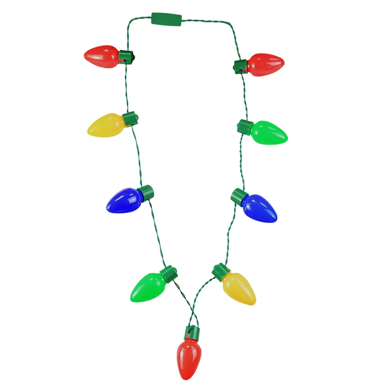 

1pc LED Bulb Christmas Necklace Glowing String Lights Xmas Tree Ornament New Year Gift Merry Christmas Festival Party Decoration