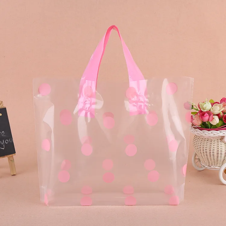 50 шт. розовый горошек ПВХ подарочные Подарочный пакет на Новый год и Рождество