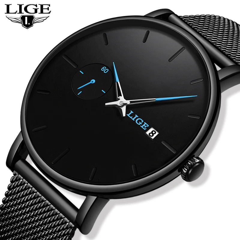 

Reloj Mujer LIGE Ladies Watch Simple Sport Ultra-thin Watches Womens Waterproof Stainless Steel Watch Quartz Date Clock 2020+Box