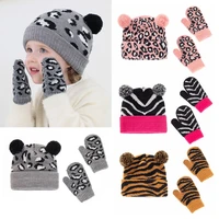 0 3years girls boys winter warm pom pom hat baby hat gloves set mittens earflap beanies for 0 3years