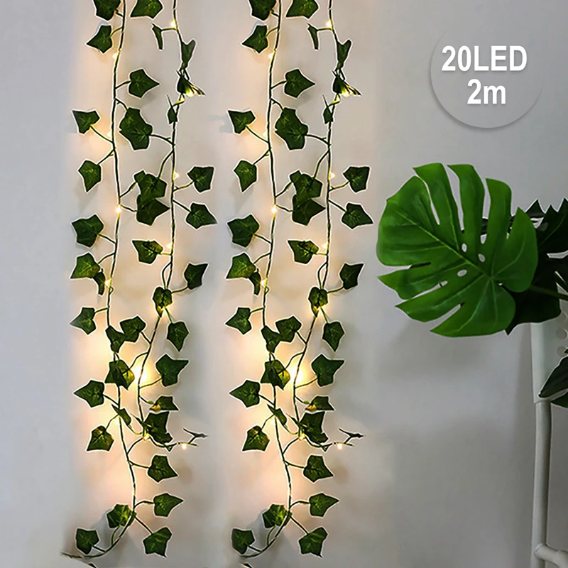 2 м листьев плюща гирлянды светильник s венок из виноградных висит со