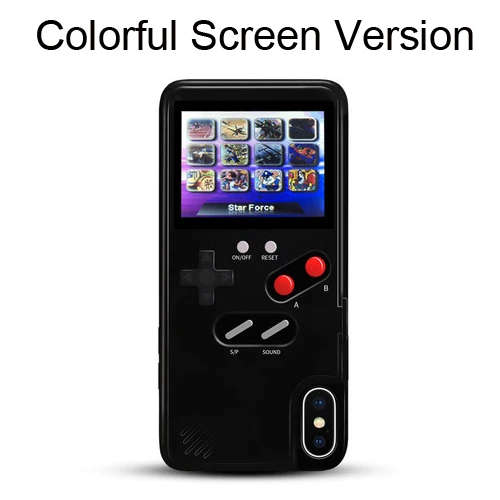 Color-screen Black Чехол для телефона для iPhone 7 8 6 6s Plus X полноцветный дисплей 3D GameBoy классический ретро чехол для игры Тетрис для iPhone X 8 7 6 Coque - Цвет: Color-screen Black