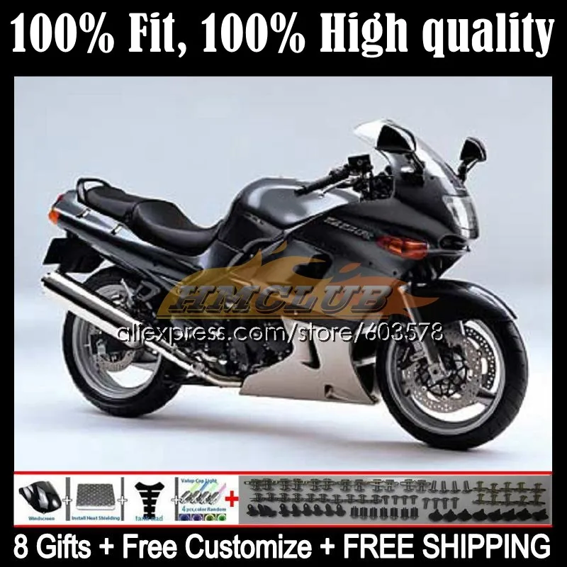 

OEM For KAWASAKI NINJA ZZR-400 ZZR400 00 01 02 03 04 05 06 07 65CL.30 ZZR 400 1993 1995 1996 1997 1998 1999 Fairing Grey black