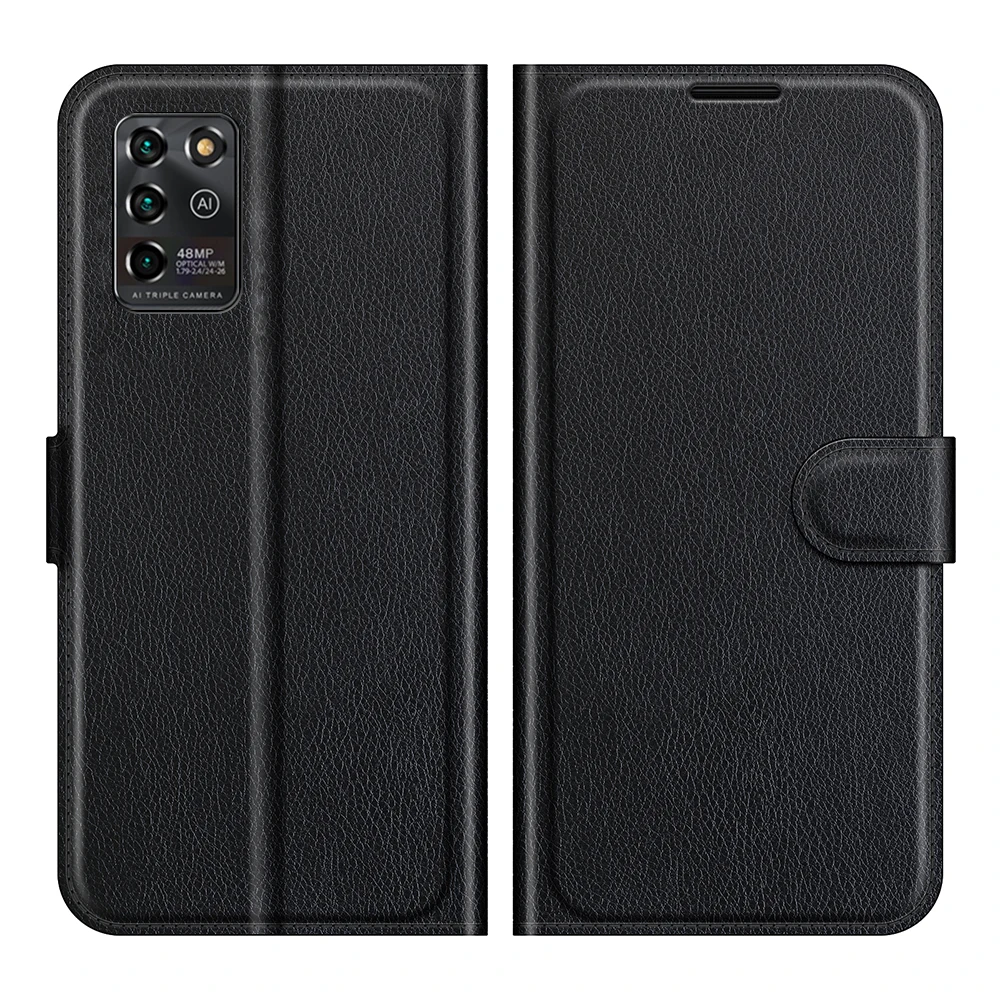 Чехол для ZTE Blade V30 Vita 2021 (6.82in) 8030 чехол-бумажник с кармашком карт кожаный черный