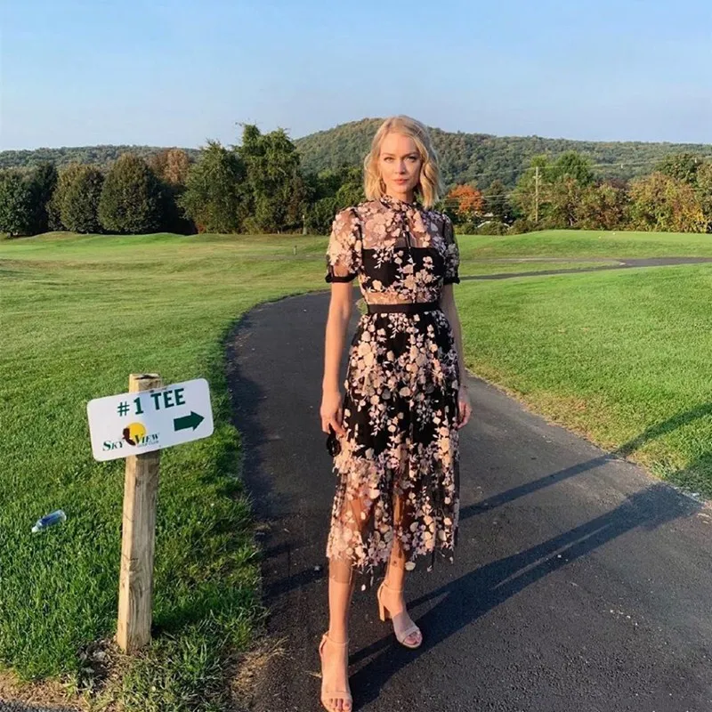 Новое поступление 2020 черное платье с блестками и цветами|Женские платья| |