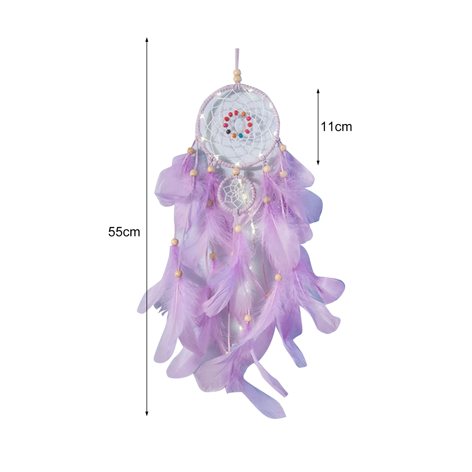

Dream Catcher Led Lights Wall Hanging Wind Chimes Handmade Dreamcatcher Feathers Light Ornament For Home Room Decoration