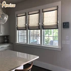 Современные римские занавески из хлопка и льна, полностью затемняющиесветофильтрующие, легко устанавливаются, моющиеся занавески s, занавески для окон на заказ